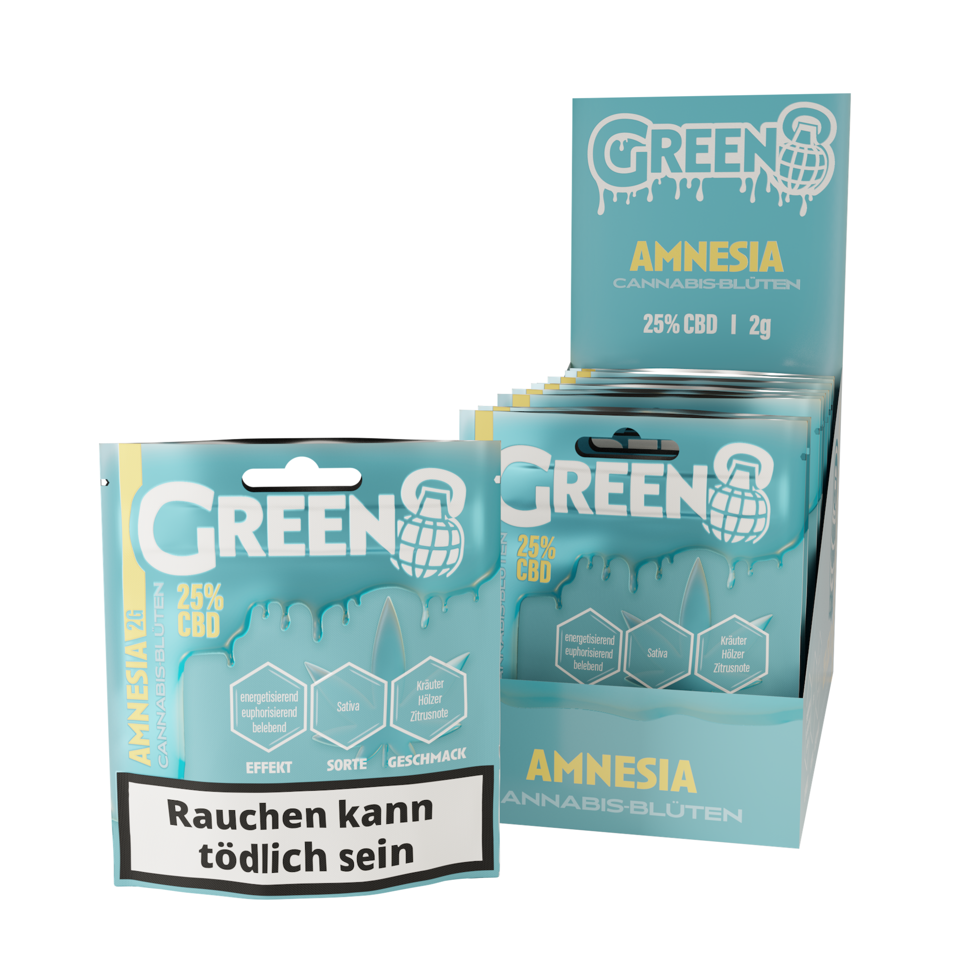 Green8 - Amnesia Haze - CBD Blüten 2g