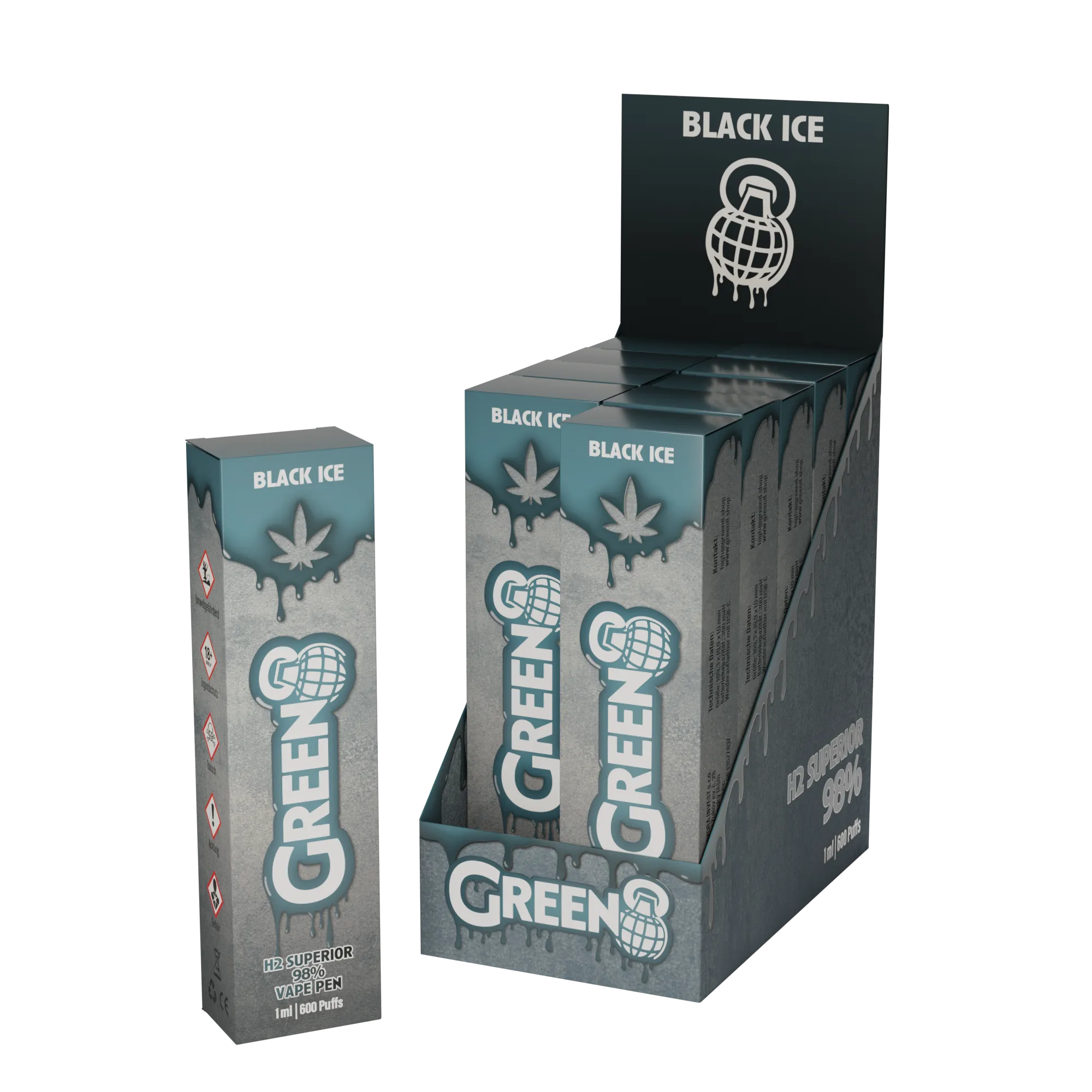 Green8 - Black Ice - H2 Superior Vape 1ml